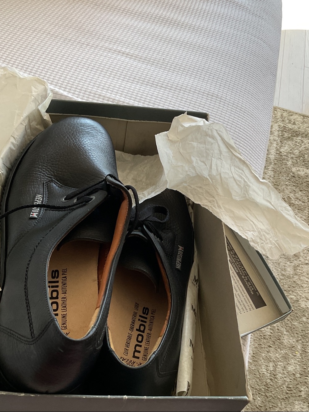 Mephisto Men's Black Leather Lace-Up Derby Shoe - Picture 5 of 6